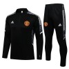 Manchester United Champions League Training Huppari Suits 2022-23 Neljännes-Zip Musta Valkoinen - Miesten